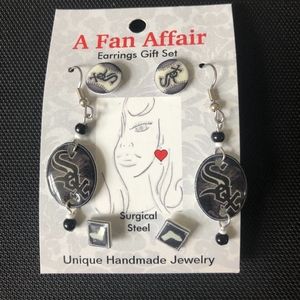 White Sox Three Piece Earrings